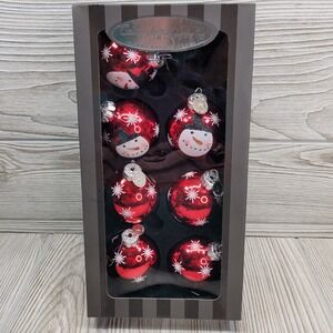 7 Celebrations by Radko Hand Crafted Glass Christmas‎ Ornaments Snowman Red